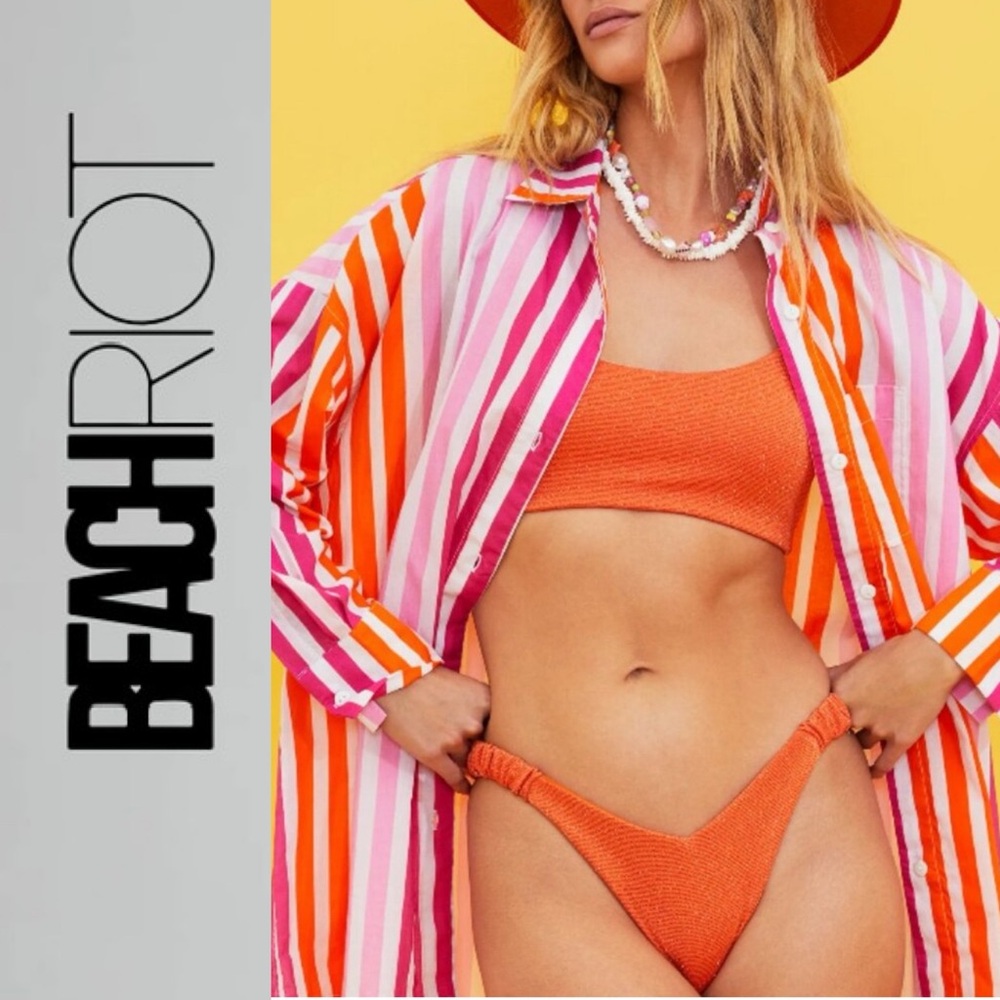 Beach Riot Big Oversized Button Down Swimsuit CoverUp only worn once hung dry